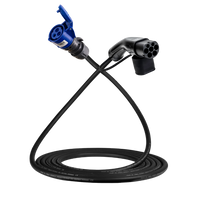 Cabo adaptador tipo 2 (lado da estação de carga) para tomada de comando azul de 3 pólos