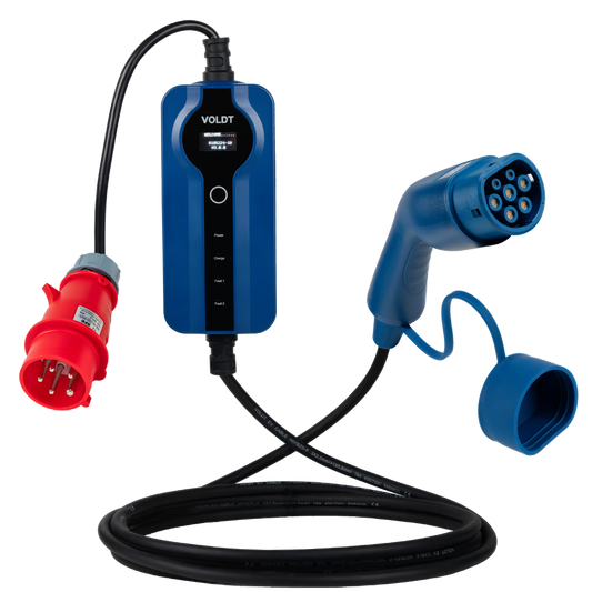 Tomada de comando vermelha tipo 2 - 16A| Trifásica | Ajustável 8A - 16A | Cabo de carregamento de 11kW