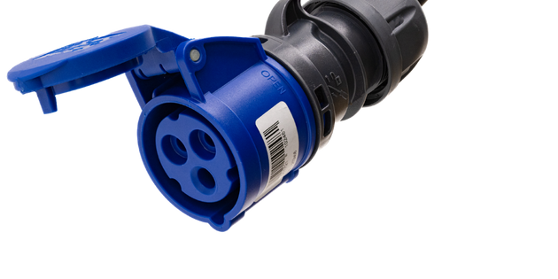 Cabo adaptador tipo 2 (lado da estação de carga) para tomada de comando azul de 3 pólos