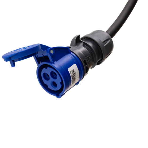 Cabo adaptador tipo 2 (lado da estação de carga) para tomada de comando azul de 3 pólos