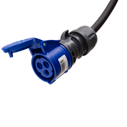Cabo adaptador tipo 2 (lado da estação de carga) para tomada de comando azul de 3 pólos