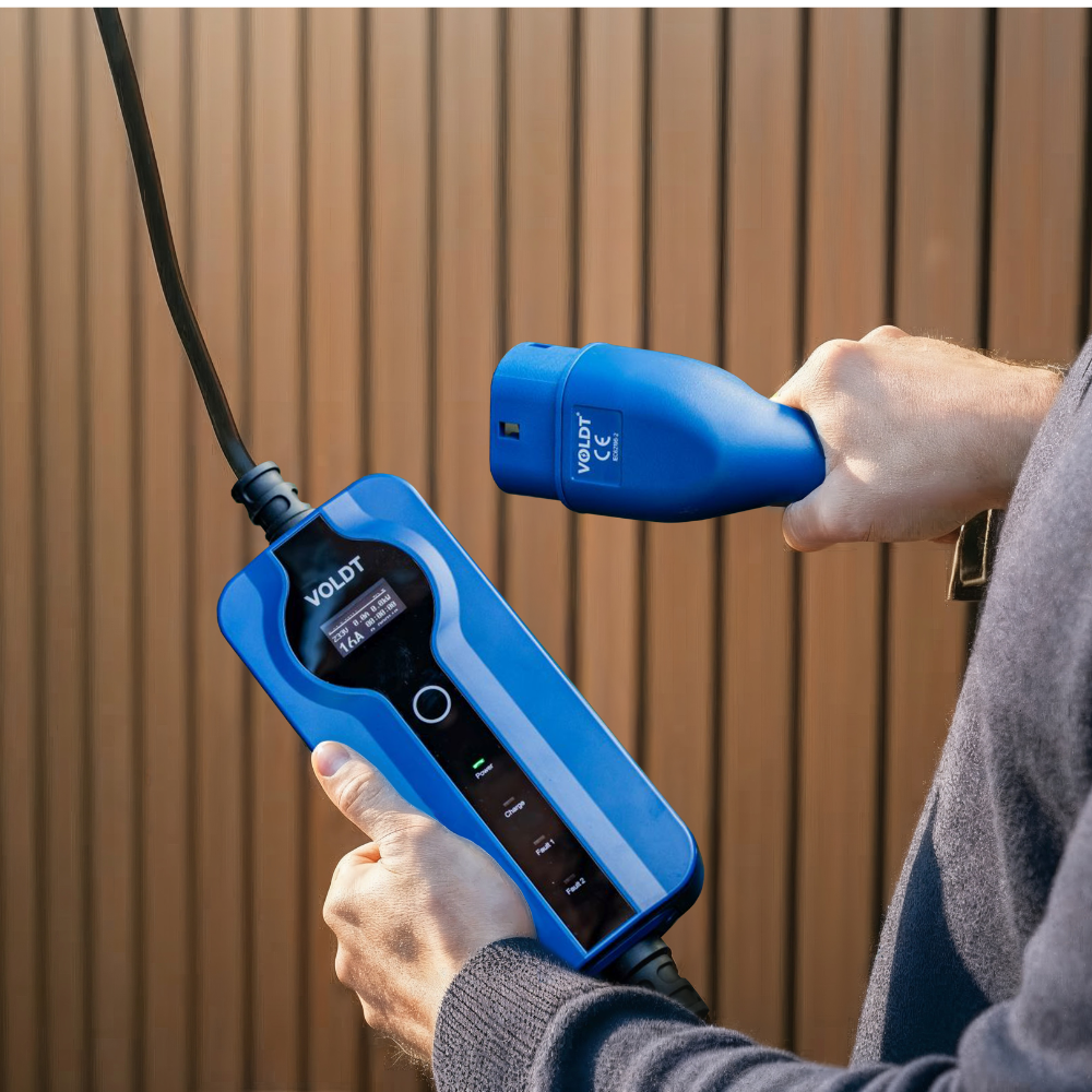 Tipo 2 - schuko | Ajustável 8A - 16A | Cabo de carregamento de 3,7kW