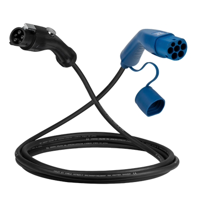 Tipo 1 - tipo 2 | 1 fase | 32a | 7,4kW cabo de carregamento