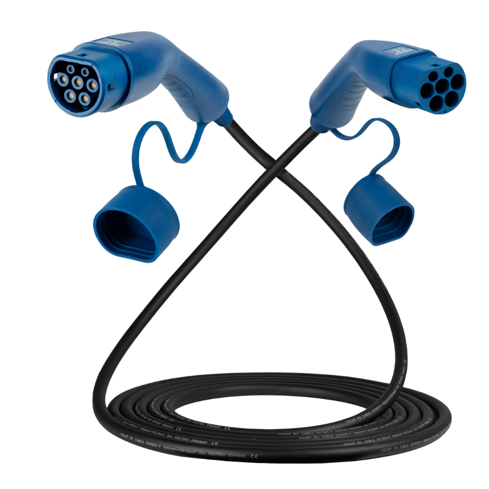 Cabo de carregamento Tipo 2 | 1 fase | 32A | 7,4kW