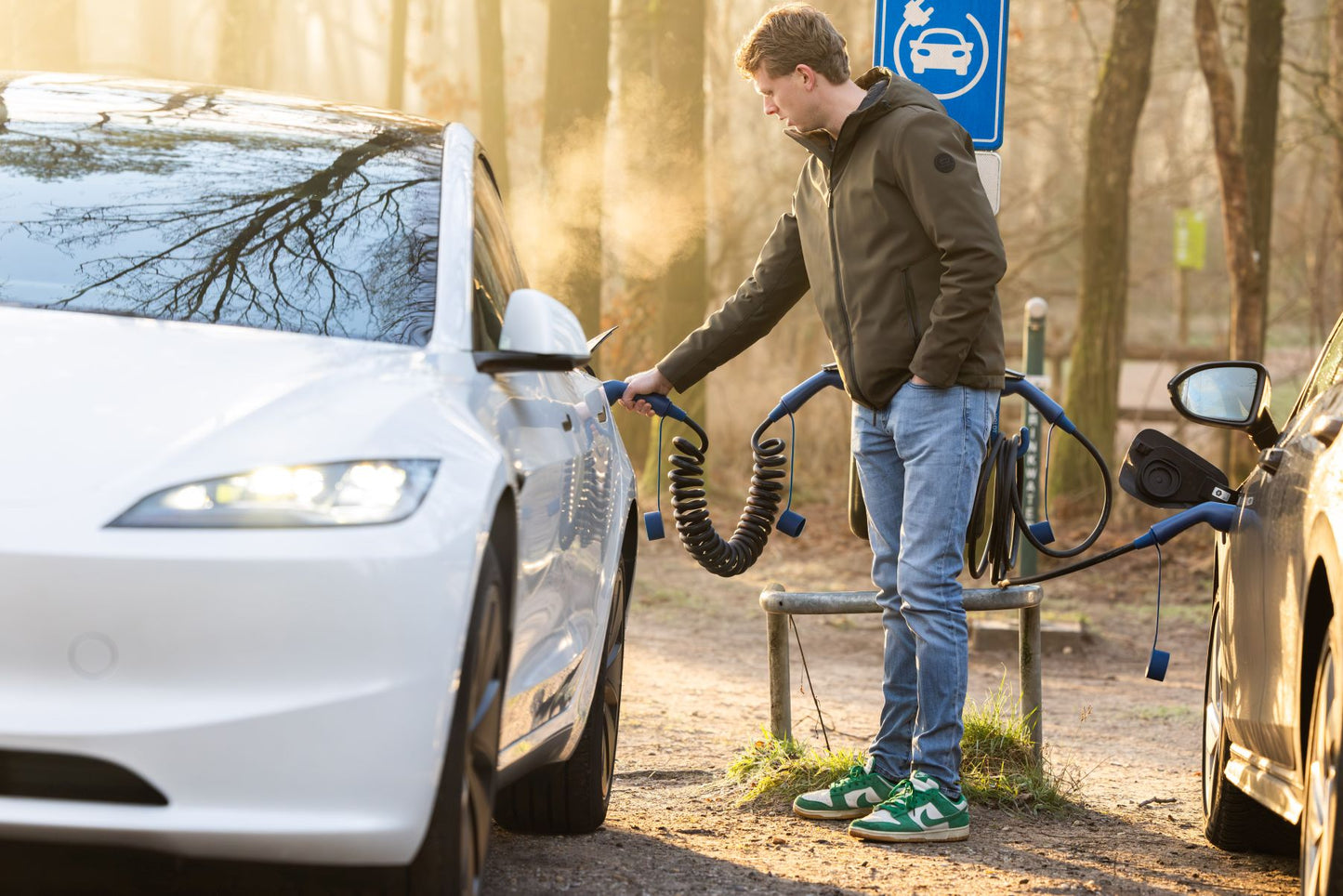 Tipo 2 | 1 fase | 32a | 7,4kW | cabo de carregamento em espiral