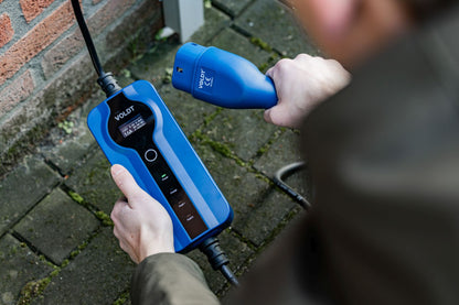 Tomada commando azul tipo 2 - 16A | 1 fase | Ajustável 8A - 16a | 3,7kW | Cabo de carregamento EV