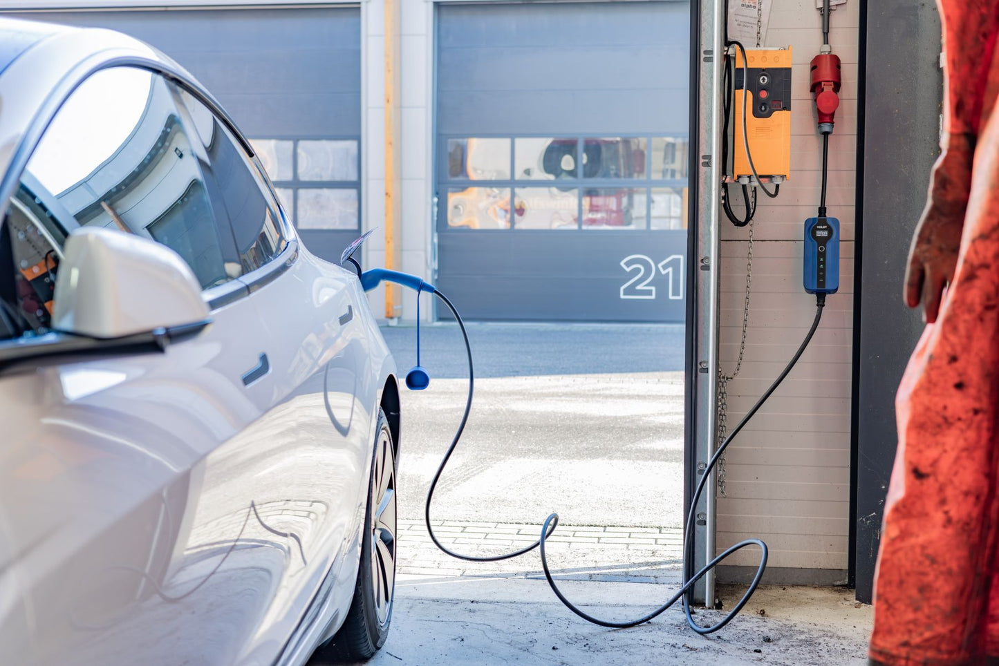 Tomada de comando vermelha tipo 2 - 32A | 3 fases | Ajustável 8A - 32a | Cabo de carregamento de 22kW