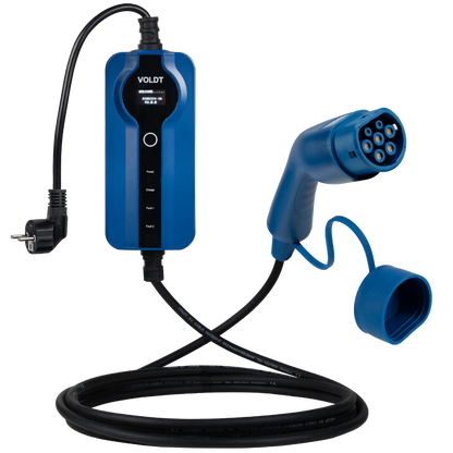 Tipo 2 - schuko | Ajustável 8A - 16A | Cabo de carregamento de 3,7kW