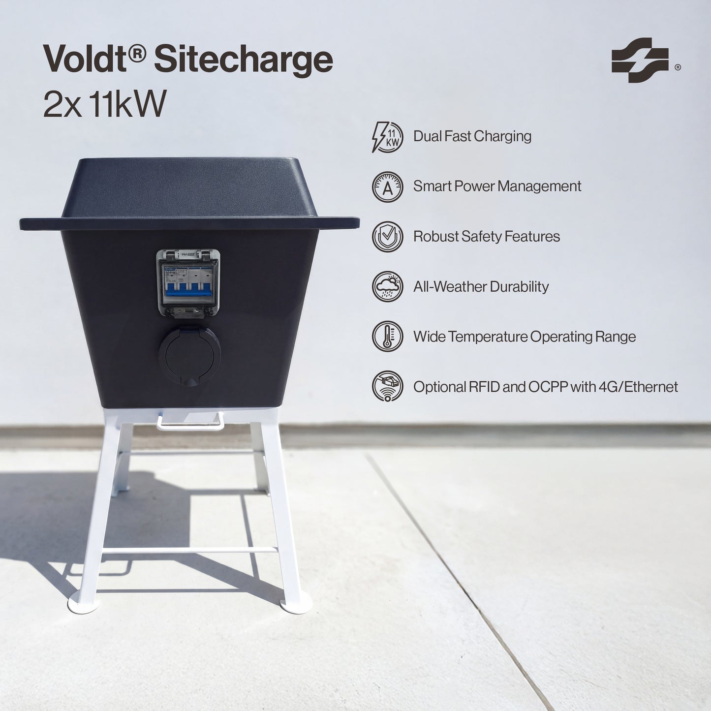 Voldt® Sitecharge | Tipo 2 | 2×11 kW