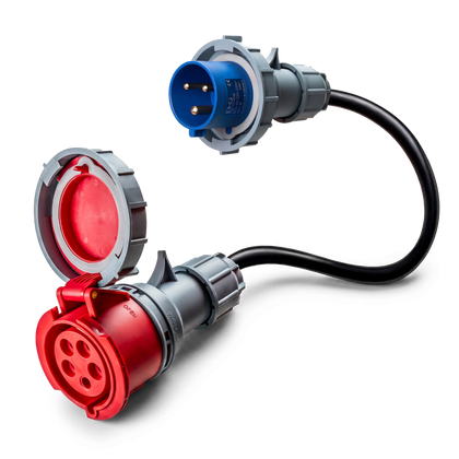 adaptador de comando de 5 pólos de 32A para comando de 3 pólos de 32A