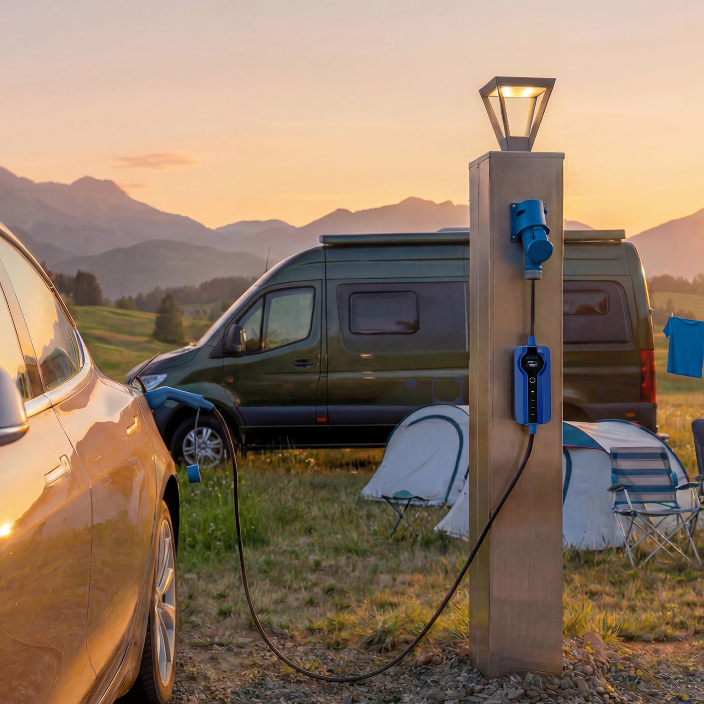 Voldt Carregador portátil EV CEE | monofásico | 8A-32A | 7.4kW +APP