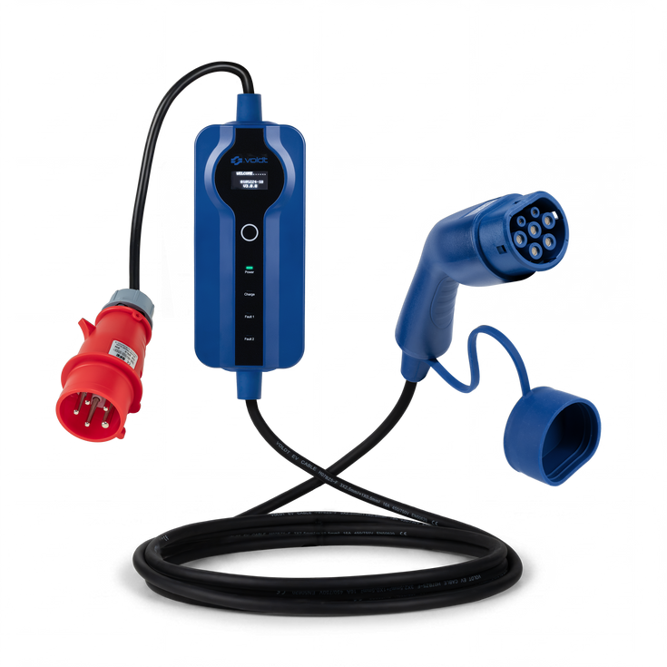 Voldt Carregador portátil EV CEE | trifásico | 8A-16A | 11kW +APP