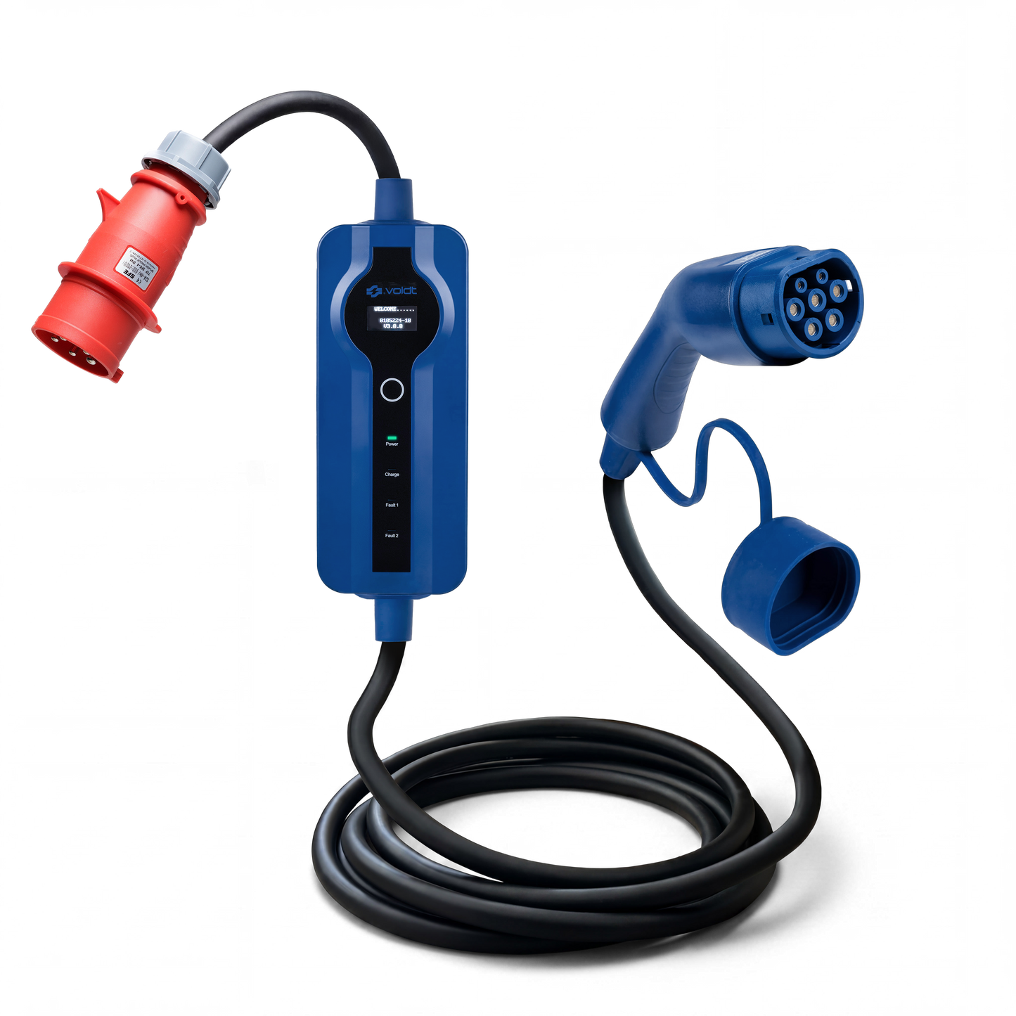 Voldt Carregador portátil EV CEE | trifásico | 8A-32A | 22kW +APP
