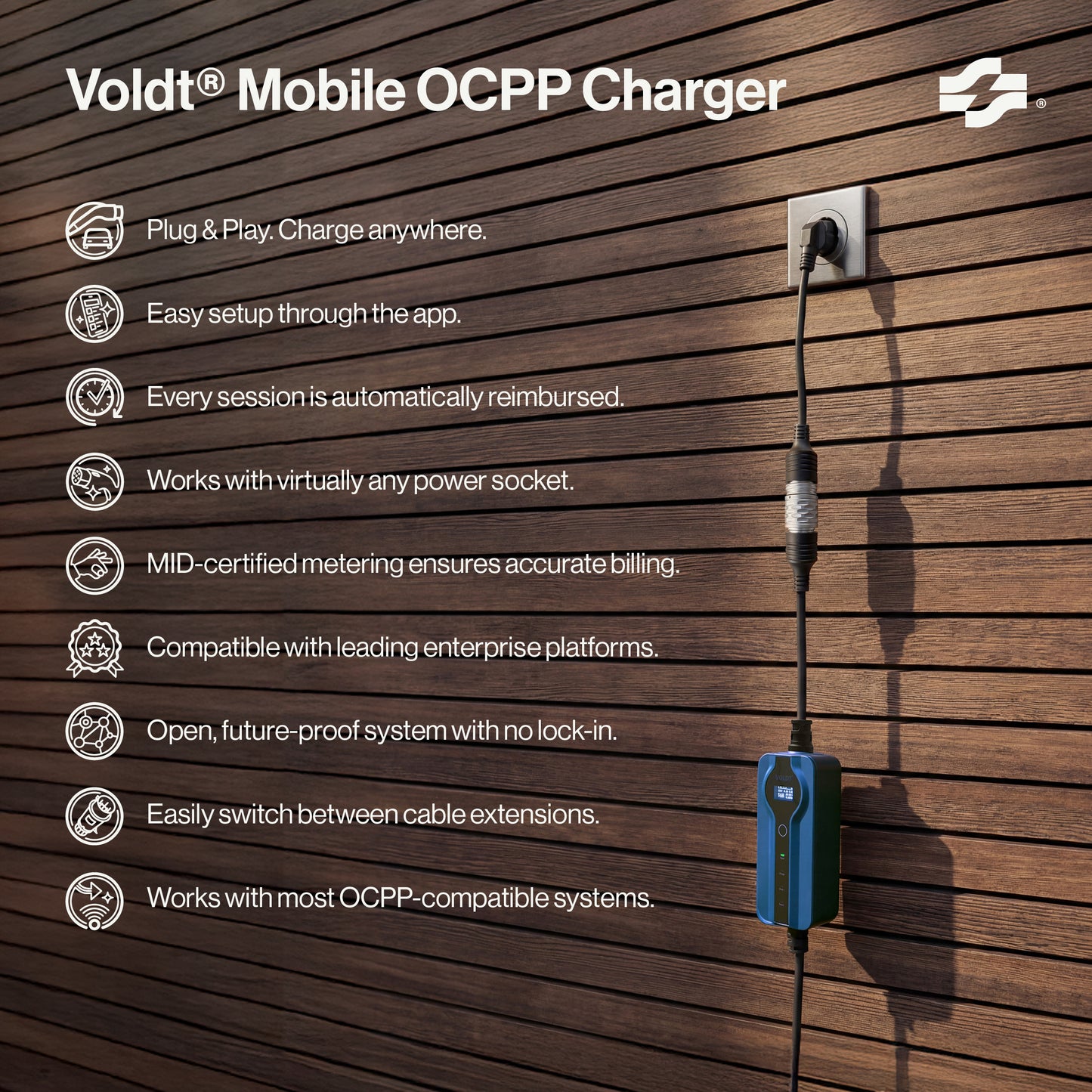 Voldt® Carregador Móvel OCPP