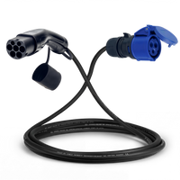Cabo adaptador tipo 2 (lado da estação de carga) para tomada de comando azul de 3 pólos