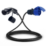 Cabo adaptador tipo 2 (lado da estação de carga) para tomada de comando azul de 3 pólos